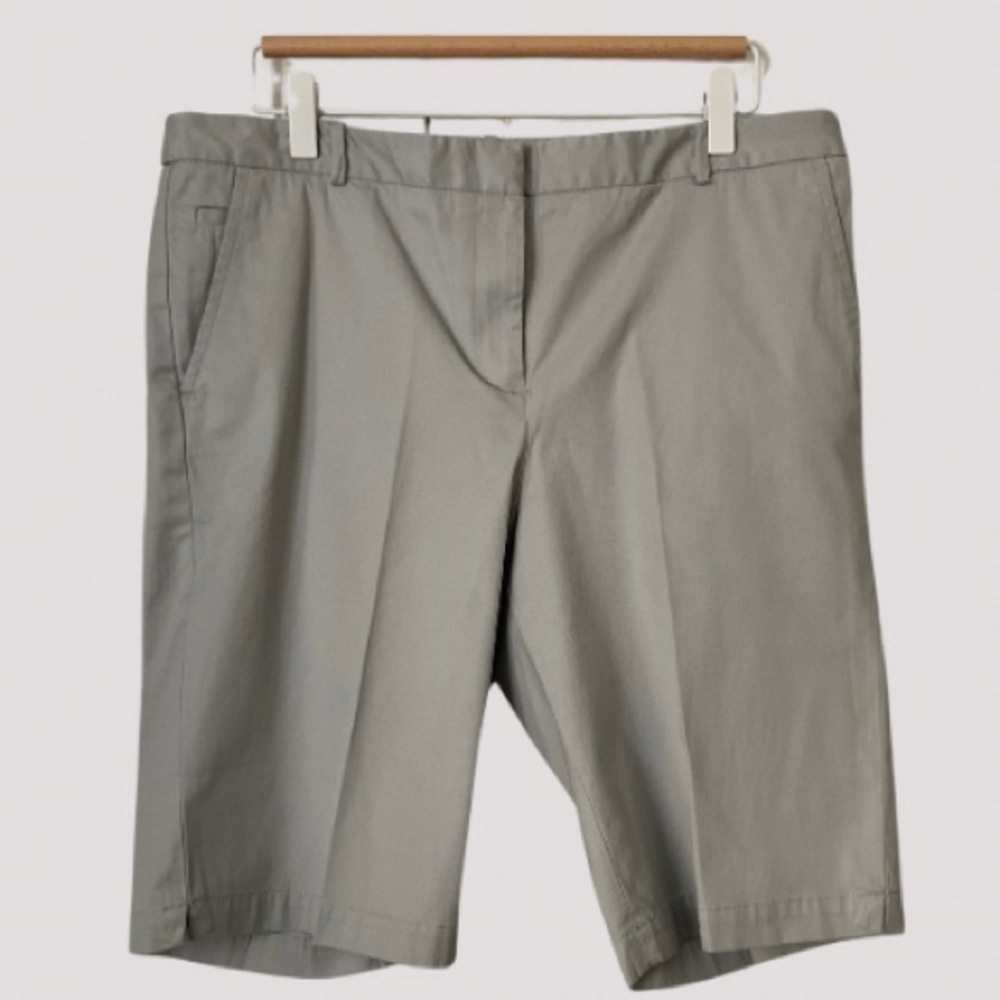 Talbots Women Flat-front Shorts Stone Gray Size 10 NWT